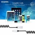 Витой USB кабель Haweel 8 pin длина пружины 30-100 см для iPhone / iPad (Silver)