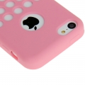 Чехол накладка Hollow Dot TPU Case для iPhone 5C (розовый)