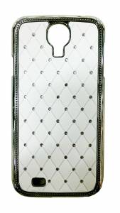 Купить Чехол накладка Rhombus для Samsung Galaxy S4 со стразами на объемных ромбах (белая) онлайн online Интернет-магазин