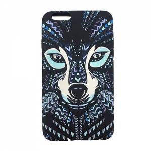 Купить гелевый чехол накладку Luxo King для iPhone 6/6S "Бирюзовый волк" с покрытием Soft Touch