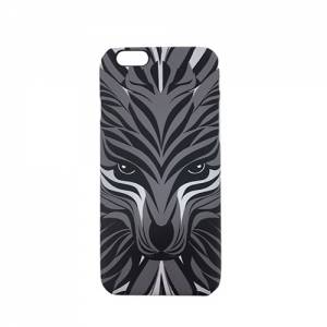 Купить чехол накладку Luxo для iPhone 6/6S "Черный волк" с покрытием Soft Touch