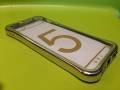 Гелевый чехол накладка для iPhone 5 / 5S / SE прозрачный с рамкой Silver