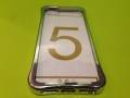 Гелевый чехол накладка для iPhone 5 / 5S / SE прозрачный с рамкой Silver