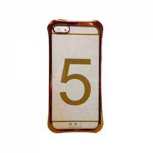 Купить гелевый чехол накладку для iPhone 5 / 5S / SE прозрачный с рамкой Rose Gold