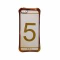 Гелевый чехол накладка для iPhone 5 / 5S / SE прозрачный с рамкой Rose Gold