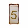 Гелевый чехол накладка для iPhone 5 / 5S / SE прозрачный с рамкой Rose Gold