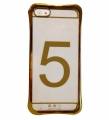 Гелевый чехол накладка для iPhone 5 / 5S / SE прозрачный с рамкой Gold