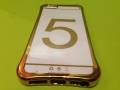 Гелевый чехол накладка для iPhone 5 / 5S / SE прозрачный с рамкой Gold
