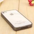 Гелевый прозрачный чехол для iPhone 4/4S с акриловой задней панелью (Grey)