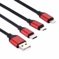 USB кабель 3 в 1 Baseus 8 Pin & Type C & Micro USB (1.2 метра, 2A)