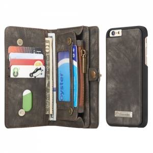 Купить уникальное кожаное портмоне CaseMe с магнитным чехлом для iPhone 6 / 6S и множеством отделений