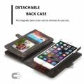 Уникальное кожаное портмоне CaseMe с магнитным чехлом для iPhone 6 / 6S и множеством отделений