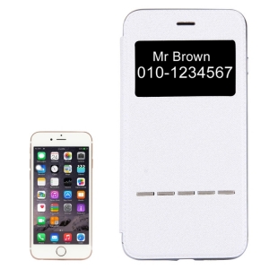 Купить кожаный чехол книжку Baseus для iPhone 6 Plus / 6S Plus с подставкой и окошком Call ID белый с доставкой