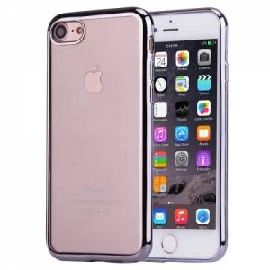 Купить прозрачный гелевый чехол для iPhone 7 / 8 с рамкой (Grey)