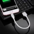 Короткий USB кабель Lightning 8 pin в усиленной оплетке, Silver (20 см) для iPhone, iPad, iPod touch
