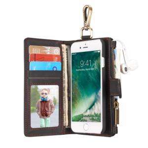 Купить уникальное кожаное портмоне CaseMe с магнитным чехлом для iPhone 7 / 8 и множеством отделений