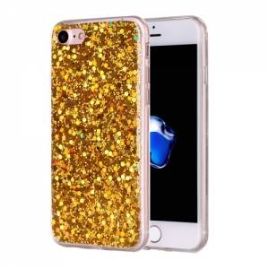 Купить мерцающий гелевый чехол с блестками для iPhone 7 / 8 Glitter Powder (Gold) 
