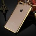 Прозрачный гелевый чехол для iPhone 7 Plus / 8 Plus  с рамкой (Gold)