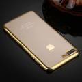 Прозрачный гелевый чехол для iPhone 7 Plus / 8 Plus  с рамкой (Gold)