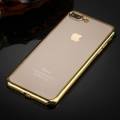 Прозрачный гелевый чехол для iPhone 7 Plus / 8 Plus  с рамкой (Gold)