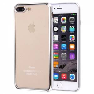 Купить прозрачный гелевый чехол для iPhone 7 Plus / 8 Plus с рамкой (Silver)