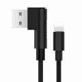 USB кабель Baseus 8 pin в нейлоновой оплетке с угловым USB разъемом для зарядки и синхронизации iPhone / iPad, 1 метр (Black)