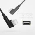 USB кабель Baseus 8 pin в нейлоновой оплетке с угловым USB разъемом для зарядки и синхронизации iPhone / iPad, 1 метр (Black)