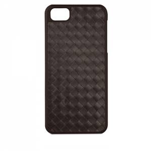 Купить кожаный чехол накладка Macally для iPhone SE / 5S / 5 коричневый MC WEAVEBR-P5