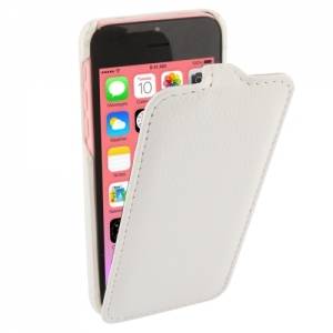 Купить кожаный чехол блокнот с флипом Melkco Premium для iPhone 5C белый в интернет магазине