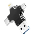 Адаптер переходник POFAN 4 в 1 USB Type-C / USB 3.0 / Micro USB / 8 Pin / TF Card Reader для обмена данными между смартфонами, планшетами и компьютером