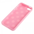 Чехол накладка Dot TPU Case для iPhone 5C (розовый с белым)