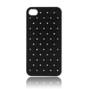 Купить чехол накладка Rhombus для iPhone 4 / 4S со стразами на объемных ромбах (черный) в интернет магазине