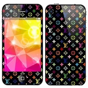 Купить наклейка Louis Vuitton для iPhone 4 / 4S на стекло и на заднюю панель комплект (Front+Back) разноцветная в интернет магазине