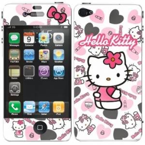 Купить наклейка Hello Kitty для iPhone 4 / 4S на стекло и на заднюю панель комплект (Front+Back) в интернет магазине