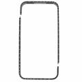Металлический бампер для iPhone 4/4S тонкий, со стразами (черный)