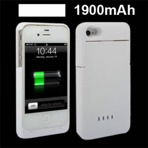 Внешний аккумулятор-чехол для iPhone 4, iPhone 4S - 1900 mAh (белый)