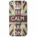 Накладка с британским флагом для iPhone 4 / 4S - UK flag с надписью "Keep calm and carry on"