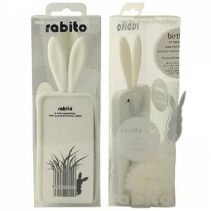 Rabito - чехол для iPhone 4, 4S с ушами кролика и пушистым хвостом (белый)