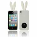 Rabito - чехол для iPhone 4, 4S с ушами кролика и пушистым хвостом (белый)