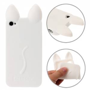 Купить силиконовый 3D чехол с ушками для iPhone 4 KOKO в магазине