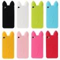 Силиконовый 3D чехол с ушками для iPhone 4 / 4S - KOKO (розовый)