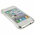 Чехол для iPhone 4, 4S серебристый Металлический бампер алюминиевый. Аналог Cleave