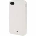 Гелевый чехол книжка для iPhone 4/4S с прозрачным флипом (White)