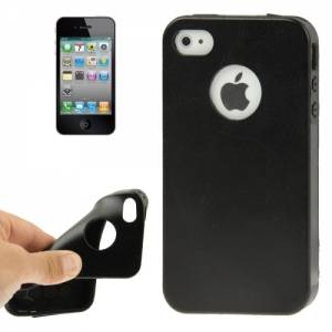 Купить Чехол накладка для iPhone 4/4S с фактурой под кожу Crazy Horse (Black)