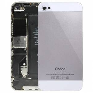 Задняя панель (белая) на замену для iPhone 4s сменный корпус под пятерку white&silver 