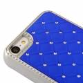 Чехол накладка Rhombus для iPhone 5C со стразами на объемных ромбах (голубой) 