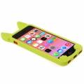 Силиконовый 3D чехол с ушками для iPhone 5C - KOKO (зеленый) 