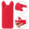 Силиконовый 3D чехол с ушками для iPhone 5C - KOKO (красный) 