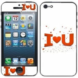 Купить наклейка I LOVE YOU для iPhone 5 / 5S на стекло и на заднюю панель комплект (Front+Back) в интернет магазине