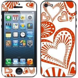 Купить наклейка Heart для iPhone 5 / 5S на стекло и на заднюю панель комплект (Front+Back) в интернет магазине